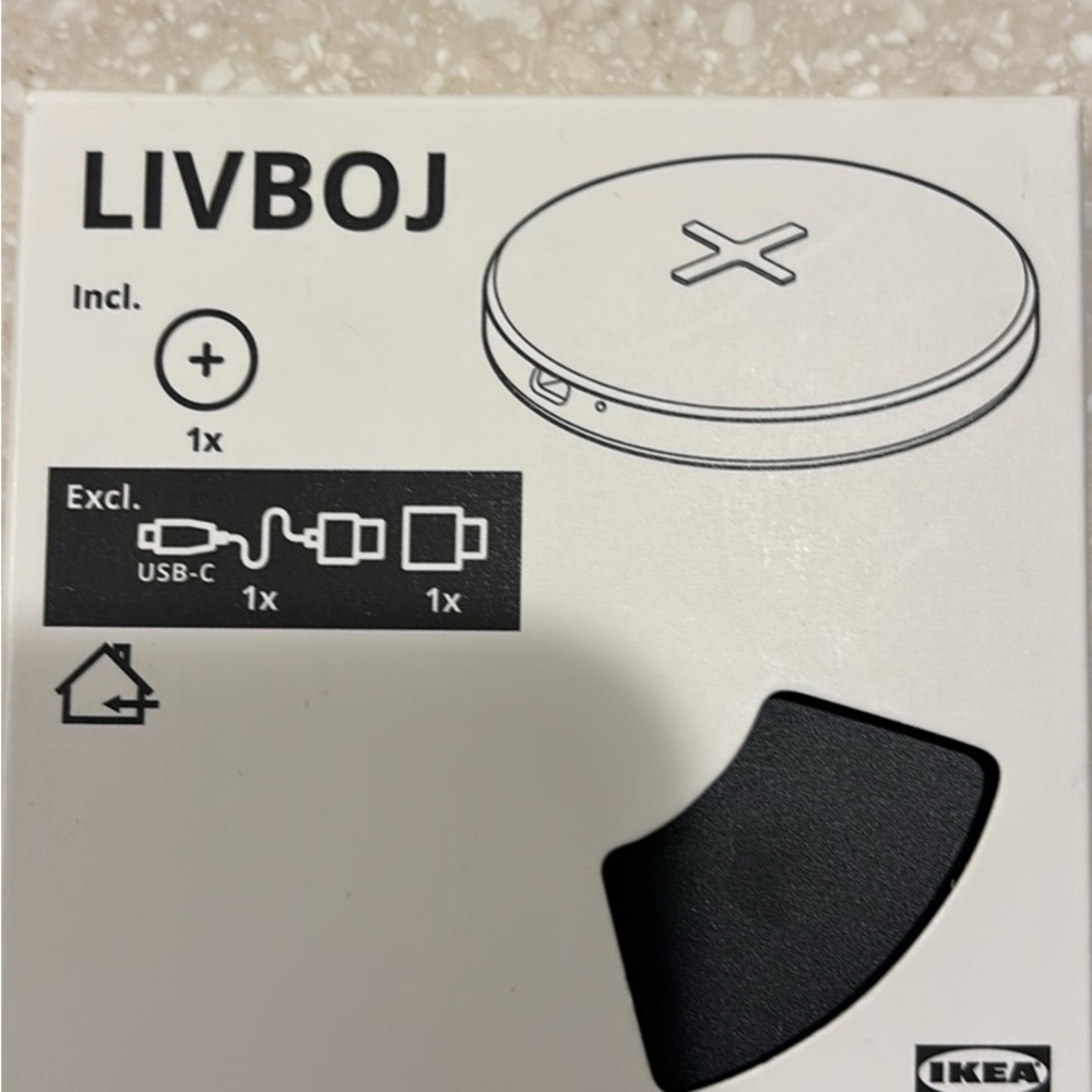 IKEA LIVBOJ Wireless Charger in White